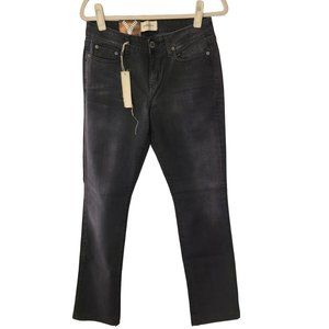 Premonition Womens 27 Black Denim Mid Rise Straight Leg Jeans Pockets NWT